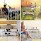 Anbte Folding Camping Table, Aluminum 60cm x 40cm Picnic Table with Storage Net 2ft Portable Tables Adjustable Waterproof Lightweight Foldable for Outdoor Indoor Garden Beach Backyard(3 heights.