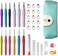 RealPlus Crochet Needles Set, 12 Pcs Crochet Hook Set with Ergonomic Soft Grip Rubber Handles, Crochet Kits for Adults Beginners, Sister Gift (2-Blue(12pcs.