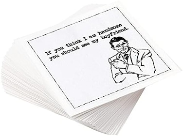 Five Star Napkins Pride Quotes Cotton Cocktail Napkins, Beverage Napkin, Bar Napkin, Party Napkins, Small Napkins, Napkins for Events, Holidays, Weddings, Parties 4. 5"x4. 5"-Single Use(50 xDisposable