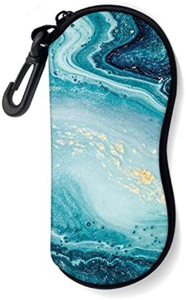 ZAXMEY Sunglasses Soft Case with Carabiner Ultra Light Neoprene Zipper Eyeglass.