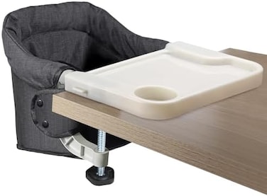 Toogel Hook On High Chair with Removable Dining Tray,Folding Portable Clip on Table High Chair,Baby Chair with Storage Bag for Indoor/Outdoor, Black.