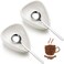 CHENGU 4 Pieces Coffee Spoon Rest and Spoon Small Teaspoon Holder Ceramic Coffee Spoon Rest for Coffee Bar Coffee Stirrers Holder for Coffee Station Kitchen Accessories nice Present for Coffee Lovers.