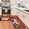 OUXIOAZ Chef Kitchen Rugs and Non Skid Washable Absorbent Microfiber Kitchen Mat for Floor, Kitchen Mat Set of 2 Red Kitchen Decor Stain Resistant 17"x47"17"x30".