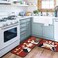 OUXIOAZ Chef Kitchen Rugs and Non Skid Washable Absorbent Microfiber Kitchen Mat for Floor, Kitchen Mat Set of 2 Red Kitchen Decor Stain Resistant 17"x47"17"x30".