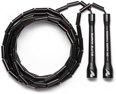 EliteSRS Do Hard Things Adult Beaded Jump Rope for Fitness - Black and White.