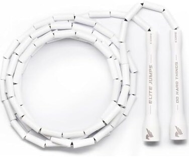 EliteSRS Do Hard Things Adult Beaded Jump Rope for Fitness - Black and White.