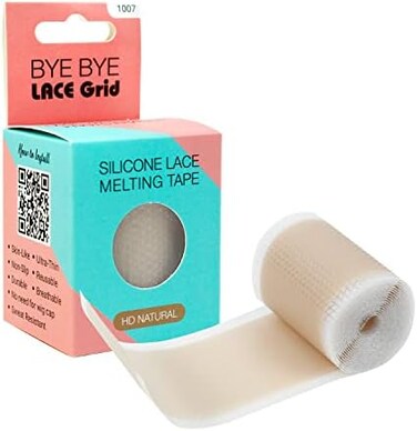 STUDIO LIMITED Lace Wig Grids and Knots Eraser Silicone Melting Tape, Bye Bye Lace Grid HD Natural Hide Cover Skinlike Durable Breathable Reusable Ultra-Thin Non-Slip Tape (NATURAL.