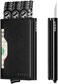 VULKIT Men's Wallet and Card Holder with Leather Slots Credit Card Holder Anti Hack Metal Pop Up Case.