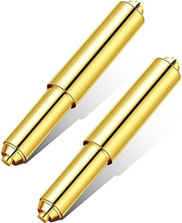 Shappy 2 Pieces Toilet Paper Holder Roller Replacement Plastic Spring Loaded (Gold.