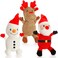 Senneny 3 Pack Dog Christmas Toys Santa,Reindeer and Snowman, Stuffed Squeaky Toys for Dogs Puppy, Plush Dog Toy for Large Medium Small Dogs, Interactive Durable Dog Chew Toys.