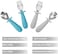 PandaEar 4 Set Baby Toddler Silicone Stainless Steel Utensils Silverware Spoon Fork for Baby Toddler BPA Free with Silicone Holding Anti-Choke Design (BlueGrey.