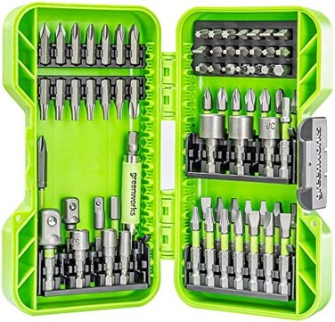 Greenworks 70-Piece Impact Rated Driving Set,Screwdriver Bit Set,Precision-Milled Bit,Modular Case,Magnetic Bit Holder.