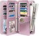 SENDEFN Wallets for Women Genuine Leather Credit Card Holder with RFID Blocking Large Capacity Wristlet.