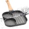 justup Frying grill pan, nonstick 3-in-1 grill pans divided egg pan skillet heat resistant handle 3 section mini pancake pan for breakfast, egg,bacon and burgers (3 section.