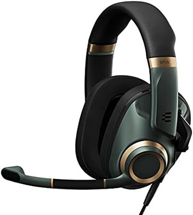 Epos H6 Pro Closed Acoustic Gaming Headset With Mic Over Ear Headset Lightweight Lift To Mute Xbox Headset Ps4 Headset Ps5 Headset Gaming Accessories Wireless Headset Green, Wired.