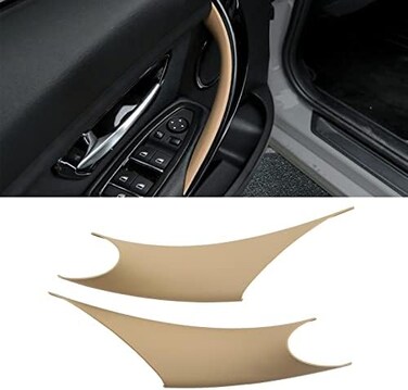 أغطية مقابض سحب الأبواب البديلة من JDMON لسيارات BMW F30 F35 320i 320Li 328i 328Li 335i 335Li M3 2012-2018 428i، 435i M4 F32 F36 2014-2017 أغطية مقابض الأبواب الداخلية اليسرى واليمنى (بيج).