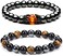 Jovivi Hematite Black Obsidian Tiger Eye Stone Bracelets for Men Women 10mm Natural Round Gemstone Beads Beaded Healing Crystal Bracelet for Protection, Good Luck.