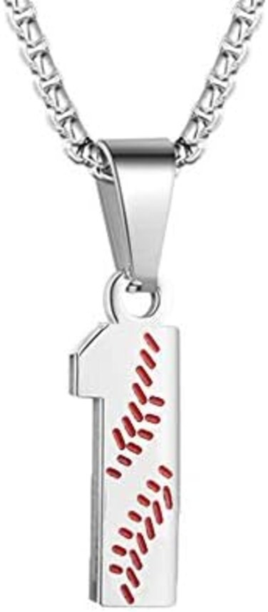 ZRAY Inspiration Baseball Jersey Number Necklace Stainless Steel Charms Number Pendant for Men Women.