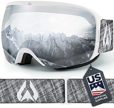 نظارات التزلج Wildhorn Outfitters Cristo OTG-100% UV مضادة للضباب، مضادة للخدش-المورد الرسمي لفريق التزلج الأمريكي- نظارات ثلجية للرجال والنساء والشباب.