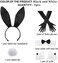 Zhanmai Bunny Costume Set Including Bunny Ear Headband, Collar Bow Tie, Cuffs, Long Gloves and Bunny Rabbit Tail Accessory for Christmas Easter Cosplay Costume Party.