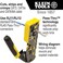 Klein Tools 80024 Ratcheting Data Cable and RJ45 Crimp Tool with CAT6 Plug 50-Pack, Pass Thru Installation Tool Kit.