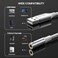 محول صوت MOSWAG من USB إلى مقبس 3.5 ملم، كابل USB إلى AUX مع TRRS رباعي الأقطاب يدعم الميكروفون، محول USB إلى سماعة رأس AUX، بطاقة صوت خارجية لأجهزة الكمبيوتر الشخصية وPS4 وPS5 وغيرها (0.65 قدم/20 سم،