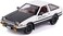 سيارة BDTCTK 1/20 Toyota AE86 Initial D النموذجية، سيارة لعبة من سبائك الزنك تعمل بالسحب للخلف مع صوت وضوء هدية للأطفال الأولاد والبنات (أسود).