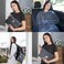 BlueHills Travel Blanket Pillow in Mini Soft Case Premium Plush Airplane Blanket Soft Bag Compact Pack with Luggage Belt and Backpack Clip - Grey Gray M01.