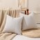 Hckot Grey and Beige Patchwork Farmhouse Throw Pillow Covers 20 x 20 Inch, Pack of 2 Striped Linen Decorative Pillow Case for Sofa Couch Chair Bedroom Modern Decor (20" x 20", Grey.