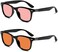 BRADDELL OPTICS FL-41 RoseFL-60 Wayfarer Blue Light Glasses for Migraine Light Sensitivity, Fluorescent LED LightingComputer Screen Glare (Dual Pack.