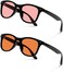 BRADDELL OPTICS FL-41 RoseFL-60 Wayfarer Blue Light Glasses for Migraine Light Sensitivity, Fluorescent LED LightingComputer Screen Glare (Dual Pack.