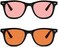 BRADDELL OPTICS FL-41 RoseFL-60 Wayfarer Blue Light Glasses for Migraine Light Sensitivity, Fluorescent LED LightingComputer Screen Glare (Dual Pack.