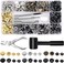 Alritz 120 Set Leather Snap Fasteners Kit with Hammer Puncher, 12. 5mm Metal Button Snaps Press Studs with 4 Setter Tools for Clothes, Jackets, Jeans Wears, Bracelets, Bags (Professional.