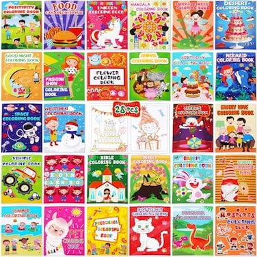 90shine Small Coloring Books for Kids (5x7- 24 Pieces.