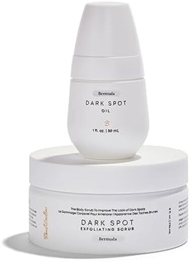 Bushbalm Dark Spot and Hyperpigmentation 2-Step Routine - Includes Dark Spot Treatment Oil (30 mland Dark Spot Exfoliating Scrub (236 ml, Bermuda.