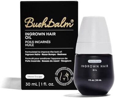 Bushbalm Ingrown Hair Oil - Helps With Ingrown Hair, Underarm Bumps, Soothes Razor Burn, Post Shave Redness and Itching - 30ml Sweet Escape.