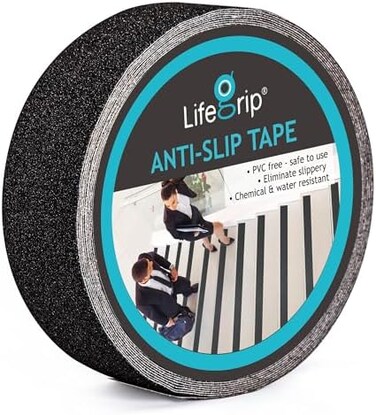 LifeGrip (Tape, 5.1cm X 18m- Anti Slip Traction Tape, 5.1cm x 18m - Best Grip, Friction, Abrasive Adhesive for Stairs, Tread Step, Indoor, Outdoor (Tape, 5.1cm X 18m