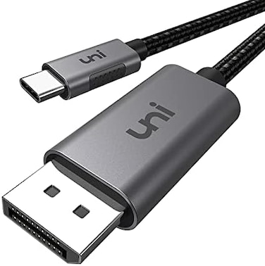 uni USB C to DisplayPort Cable (4K@60Hz, Thunderbolt 3 to DisplayPort Cable for MacBook Pro 2017/2016, Dell XPS 15/13, iMac, Surface Book 2, Pixelbook, Galaxy Book and More - Gray, 6FT/1.8mNot HDMI