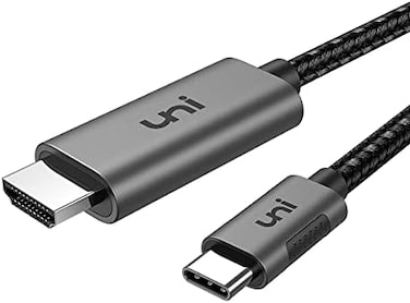 uni USB C to HDMI Cable 4K@60Hz [Thunderbolt 4/3 Compatible] Type C to HDMI Cable, AluminiumNylon, for iPhone 15 Pro/Pro Max, MacBook iPad Pro/Air, iMac, Surface Book 2, Samsung S23, Pixelbook 1.8M