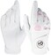 FINGER TEN Women&rsquo;s Leather Golf Glove with Ball Marker Extra Grip 1 Pack, Left Right Hand Pink Fit Woman Girl, Size Small Medium Large XL