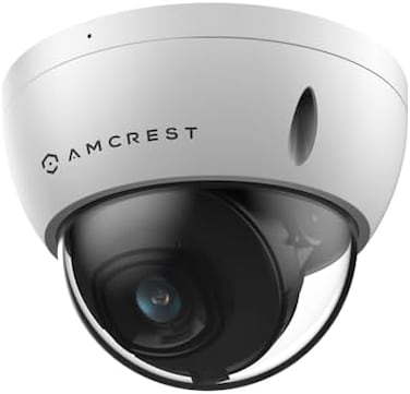 Amcrest UltraHD 4K (8MPOutdoor Security POE IP Camera, 3840x2160, 98ft NightVision, 2.8mm Lens, IP67 Weatherproof, IK10 Vandal Resistant Dome, MicroSD Recording, White (IP8M-2493EW