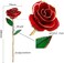 NICEAO (Large, Red- Love Forever Long Stem Gold Foil Trim Red Rose Flower with Transparent Stand, Best Gift for Valentines Day, Mothers Day, Anniversary, Birthday Gift, Treating Yourself, Galentine's