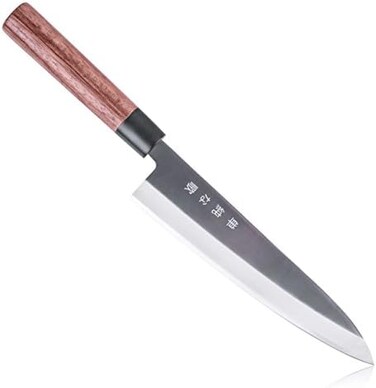Simple Song Traditional Japanese Professional Gyuto Kitchen Chef Knife - Premium 20cm High Carbon Stainless Steel Gyuto Sushi Knife with High Corrosion Resistance in a Single Bevel Chisel Edge Grind
