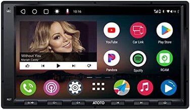 ATOTO A6PF Android Double-DIN Car Stereo, Wireless CarPlay, Wireless Android Auto, Mirrorlink, 7" Touchscreen in-Dash GPS Navigation, Dual Bluetooth, WiFi/BT/USB Tethering, HD LRV, 2G32G, A6G2A7PF