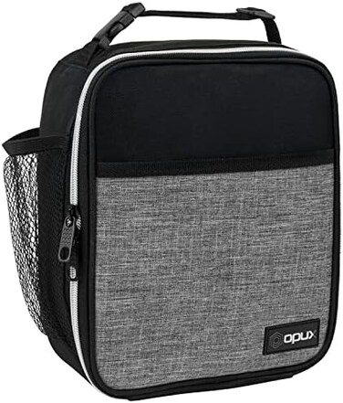 OPUX Premium Thermal Insulated Mini Lunch BagLunch Box For Boys, Girls, Kids, Adults, School, Office, WorkSoft Leakproof LinerCompact (Heather Gray