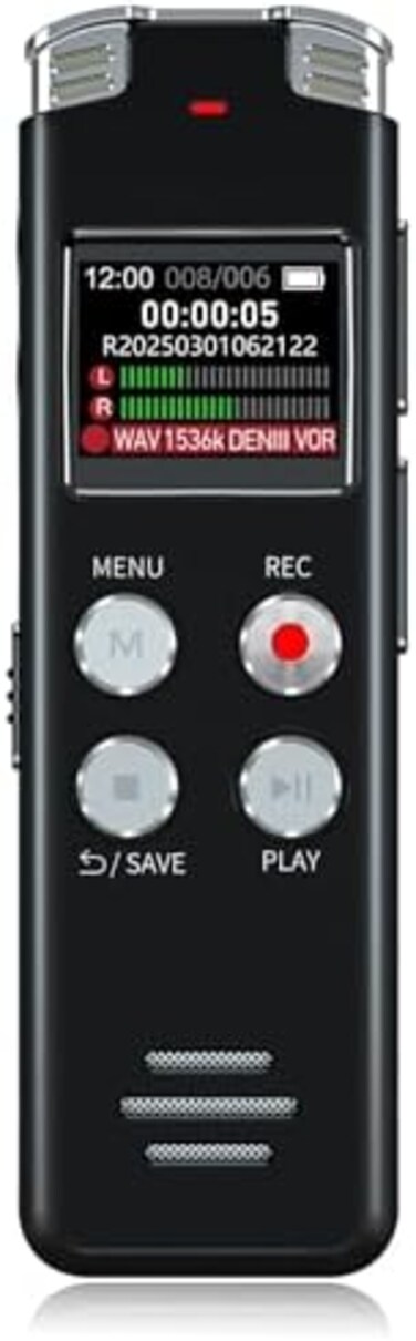 EVISTR 16GB Digital Voice Activated Recorder With Playback - Upgraded Small Tape Recorder for Lectures, Meetings, Interviews - Mini Audio USB Charge, MP3