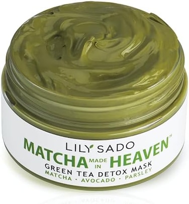 LILY SADO Green Tea MatchaAvocado Face Mask - Organic Natural Vegan Facial Mask - Anti-Aging Antioxidant Defense Against Acne, BlackheadsWrinkles for a Soft Glowing Complexion &ndash; 4 oz