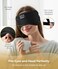 TOPOINT Bluetooth Sleep Eye Mask Wireless Headphones, Upgrade Sleeping Travel Music Eye Cover Bluetooth Headsets with Microphone Handsfree, Long Play Time, Black