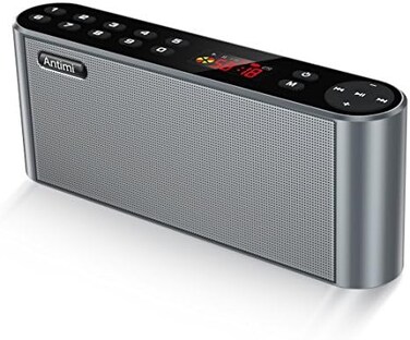 Antimi Bluetooth Speaker,FM Radio Player,MP3 Player Stereo Portable Wireless Speaker Drivers with HD Sound, Built-in Microphone, High Definition Audio and Enhanced Bass (Black