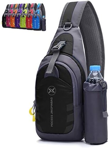 Peicees Chest Crossbody Sling Backpack Bag Travel Bike Gym Daypack for Women Men